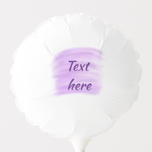 Purple watercolor splashes add text here custom pe balloon