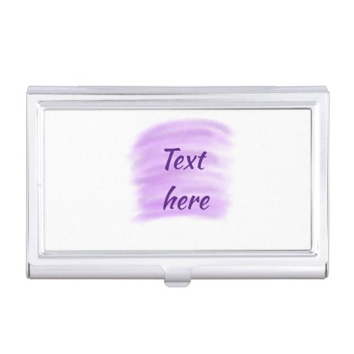 Purple watercolor splashes add text here custom pe business card case