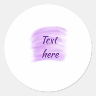 Purple watercolor splashes add text here custom pe classic round sticker