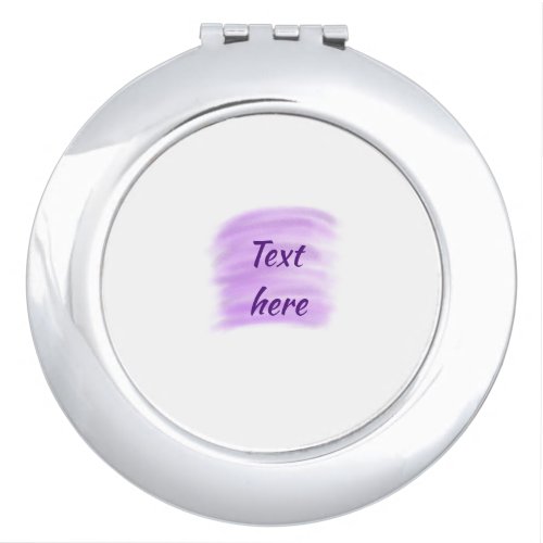 Purple watercolor splashes add text here custom pe compact mirror