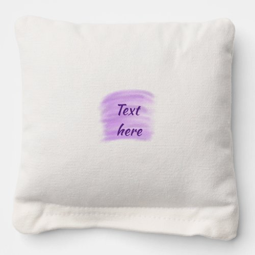 Purple watercolor splashes add text here custom pe cornhole bags