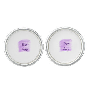 Purple watercolor splashes add text here custom pe cufflinks