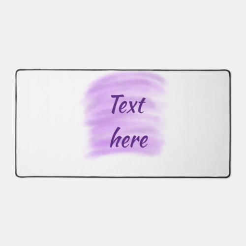 Purple watercolor splashes add text here custom pe desk mat