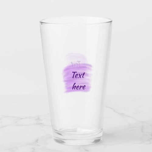 Purple watercolor splashes add text here custom pe glass