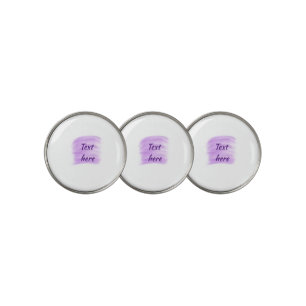 Purple watercolor splashes add text here custom pe golf ball marker