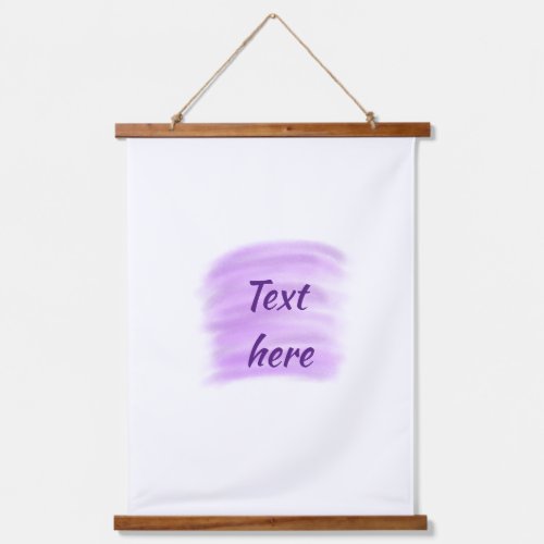 Purple watercolor splashes add text here custom pe hanging tapestry