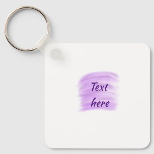 Purple watercolor splashes add text here custom pe keychain