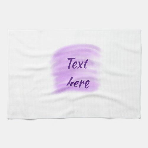 Purple watercolor splashes add text here custom pe kitchen towel