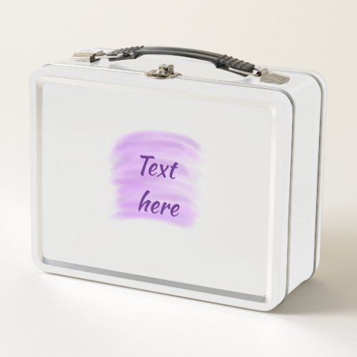 Purple watercolor splashes add text here custom pe metal lunch box