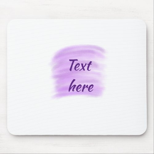 Purple watercolor splashes add text here custom pe mouse pad