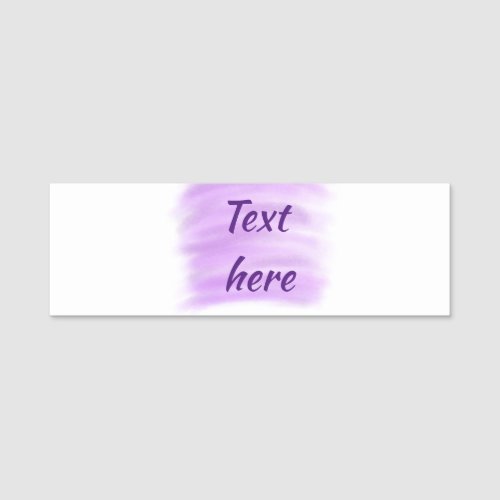 Purple watercolor splashes add text here custom pe name tag