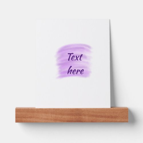 Purple watercolor splashes add text here custom pe picture ledge