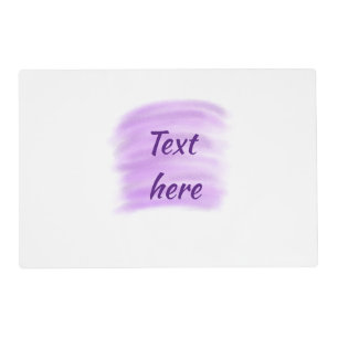 Purple watercolor splashes add text here custom pe placemat