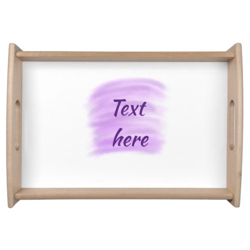 Purple watercolor splashes add text here custom pe serving tray
