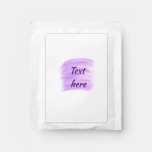 Purple watercolor splashes add text here custom pe tea bag drink mix