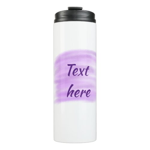 Purple watercolor splashes add text here custom pe thermal tumbler