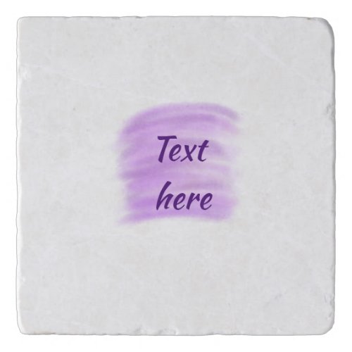 Purple watercolor splashes add text here custom pe trivet