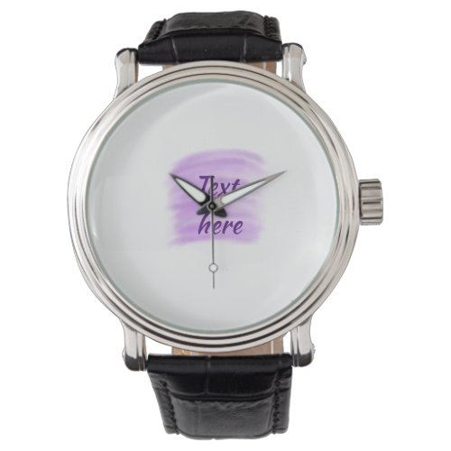 Purple watercolor splashes add text here custom pe watch