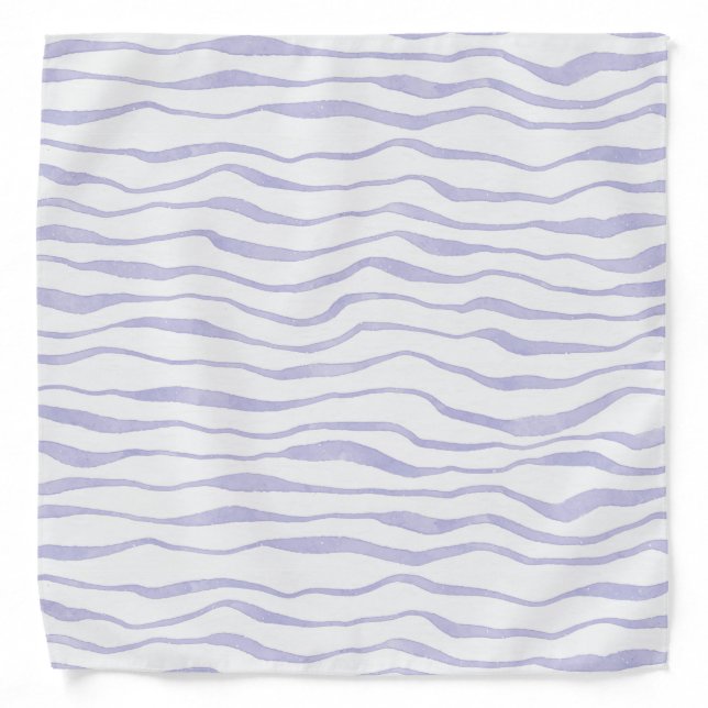 Purple Watercolor Stripes Bandana (Front)
