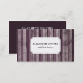 Purple Watercolor Stripes Business Card (Front/Back)