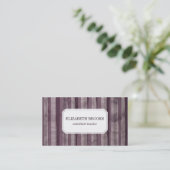 Purple Watercolor Stripes Business Card (Standing Front)