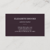 Purple Watercolor Stripes Business Card (Back)