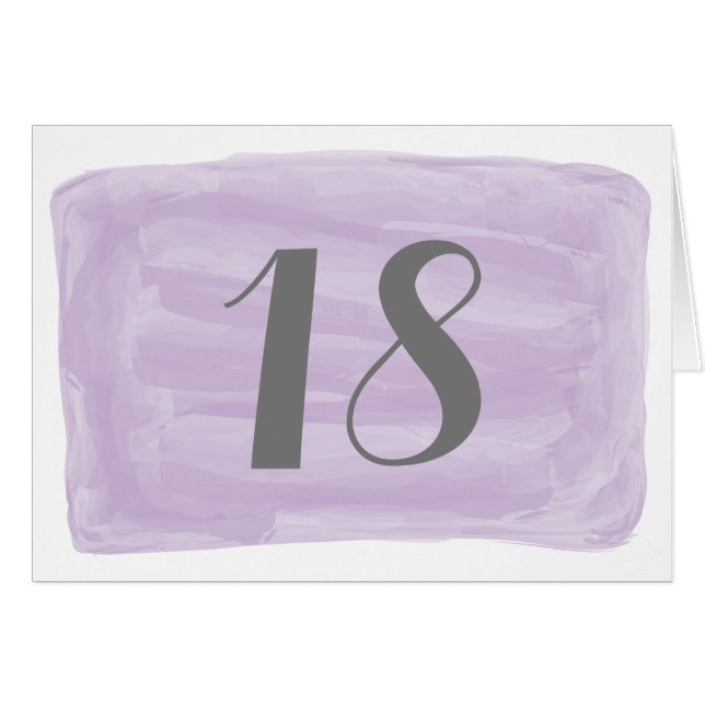 Purple Watercolor Table Number Card (Front Horizontal)