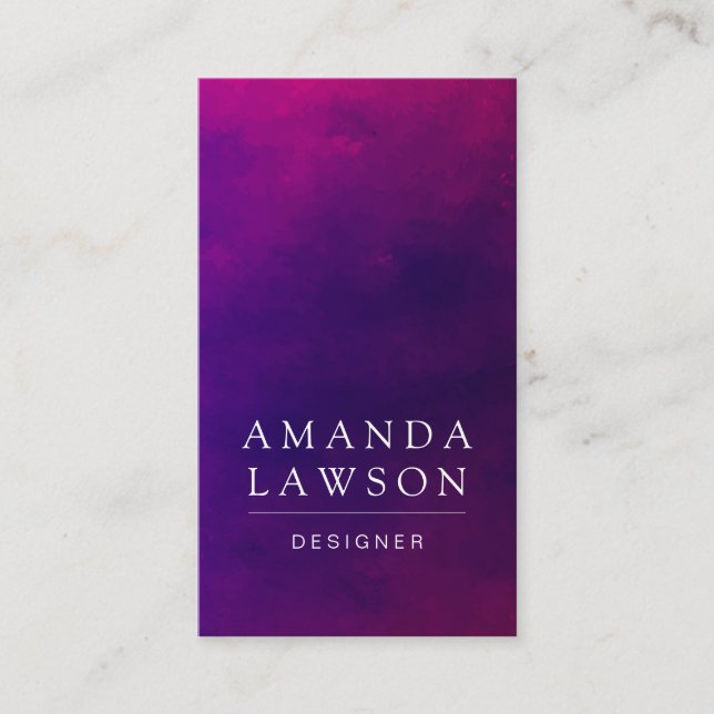 Purple Watercolor Texture Business Card (Front)