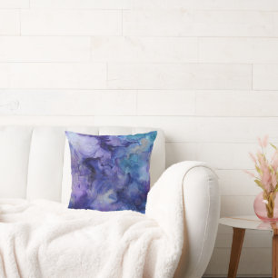 Purple watercolor throw pillow