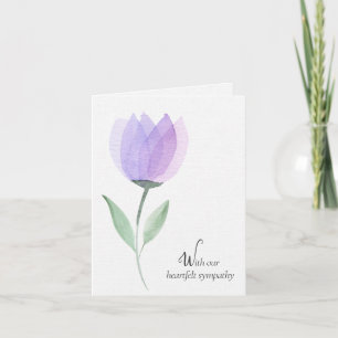 Purple Watercolor Tulip Sympathy Card