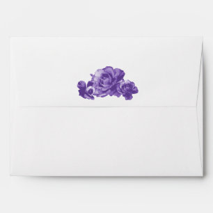 Purple Watercolor Vintage Roses Elegant Floral Envelope