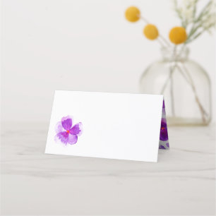 Purple watercolor viola wedding event place cards