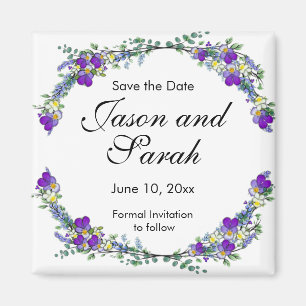 Purple watercolor violet Lavender Eucalyptus Magnet