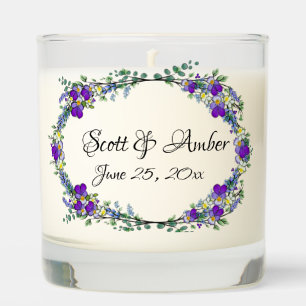 Purple watercolor violet Lavender Eucalyptus Scented Candle