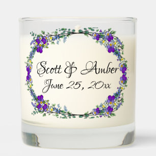 Purple watercolor violet Lavender Eucalyptus Scented Candle