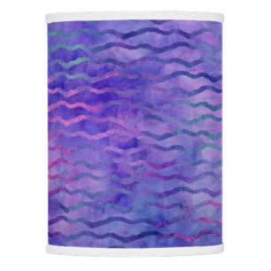 Purple Watercolor Wavy Stripes Modern Lamp Shade