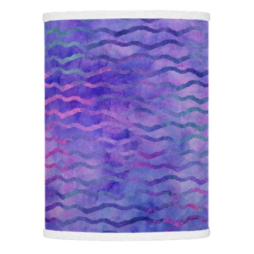 Purple Watercolor Wavy Stripes Modern Lamp Shade