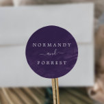 Purple Watercolor Wedding Envelope Seals<br><div class="desc">These purple watercolor wedding envelope seals are perfect for an elegant wedding. Personalize the label with the names of the bride and groom. These envelope seals coordinate with the Rustic Lavender and Eucalyptus Collection by Fresh and Yummy Paperie.</div>