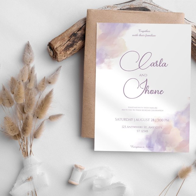 Purple Watercolor Wedding Invitation (Creator Uploaded)