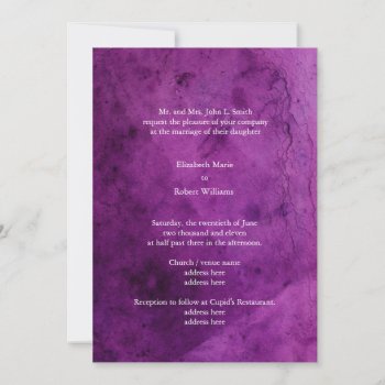 Purple Watercolor Wedding Invitation by sweeticedtea at Zazzle