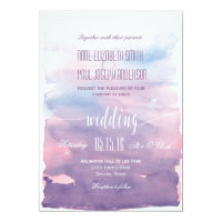 Purple Watercolor wedding invitation II