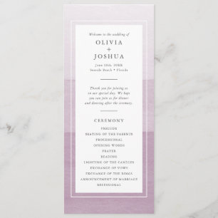 Purple Watercolor Wedding Program