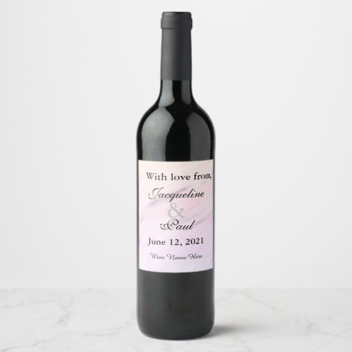 Purple Watercolor Wedding Thank You Wine Labels