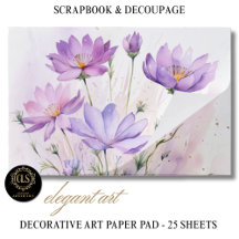 Purple Watercolor Wildflower 25 Sheet
