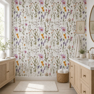 Purple Watercolor Wildflower Wallpaper