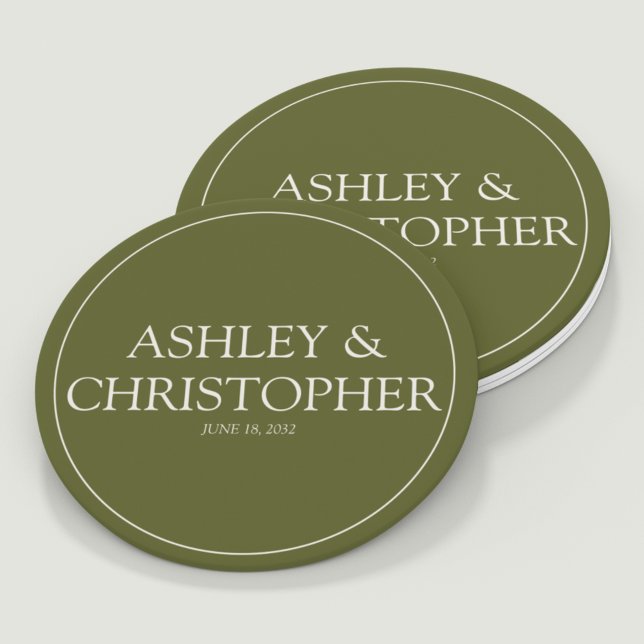 Purple Watercolor Wildflower Wedding Round Paper Coaster (Creator Uploaded)