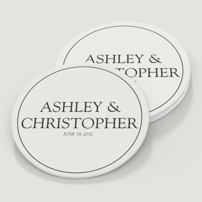 Purple Watercolor Wildflower Wedding Round Paper Coaster (Creator Uploaded)