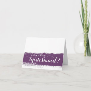 Purple Watercolor   Will You Be My Bridesmaid Card