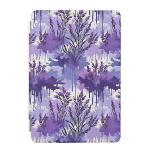 Purple Watercolor with Florals iPad Mini Cover