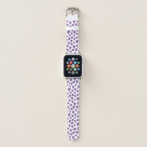 Purple Watercolour Heart Apple Watch Band